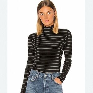 Paige Cadence Turtleneck In Black Silver, S